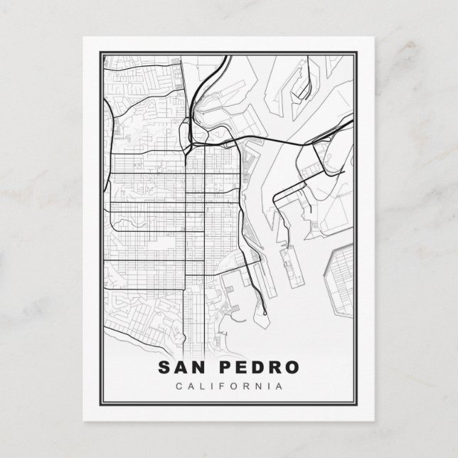 Postal Festiva Mapa de San Pedro (Anverso)