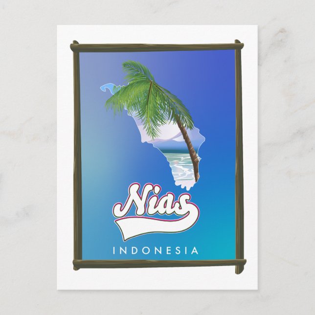 Postal Festiva mapa de viaje a la isla Sumba Indonesia (Anverso)