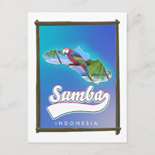 Postal Festiva mapa de viaje a la isla Sumba Indonesia