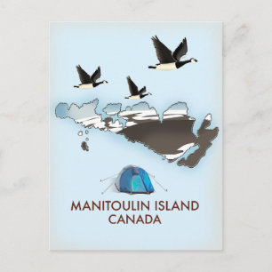 Postal Festiva Mapa de viaje de la Isla Bathurst Canadá