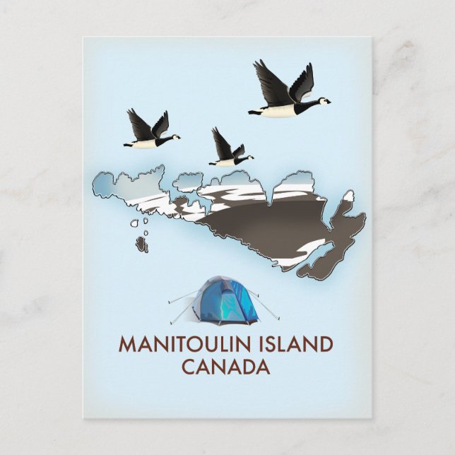 Postal Festiva Mapa de viaje de la Isla Bathurst Canadá (Anverso)