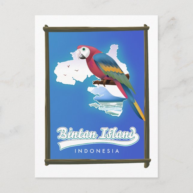Postal Festiva Mapa de viaje de la isla de Bintan, Indonesia (Anverso)