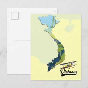 Postal Festiva mapa de viaje de Vietnam