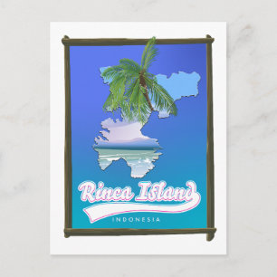 Postal Festiva mapa de viaje isla Rinca Indonesia