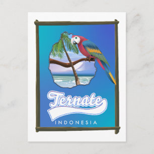 Postal Festiva Mapa de viajes de la Isla Nias Indonesia