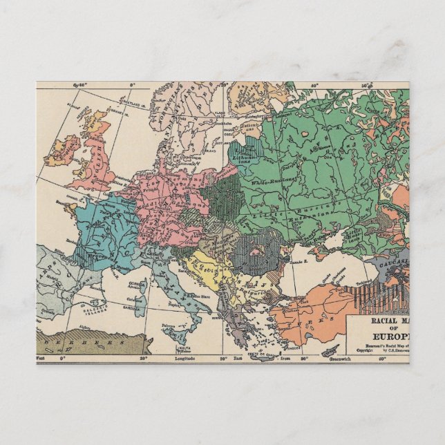 Postal Festiva Mapa de Viajes de Vintage (Anverso)