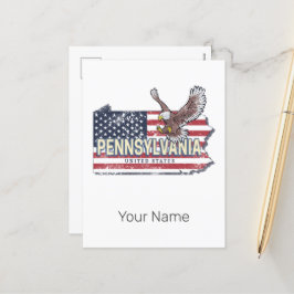 Postal Festiva Mapa del estado de Pennsylvania
