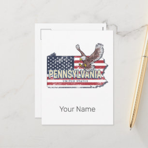 Postal Festiva Mapa del estado de Pennsylvania