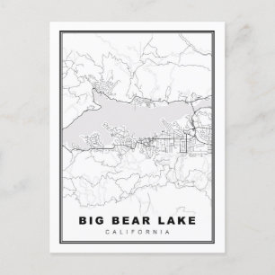 Postal Festiva Mapa del lago Big Bear