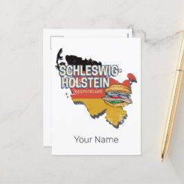 Postal Festiva Mapa federal de Alemania de Schleswig-Holstein