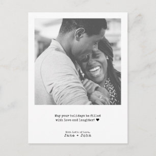 Postal Festiva Máquina de escribir mínima Fotos navideñas merry