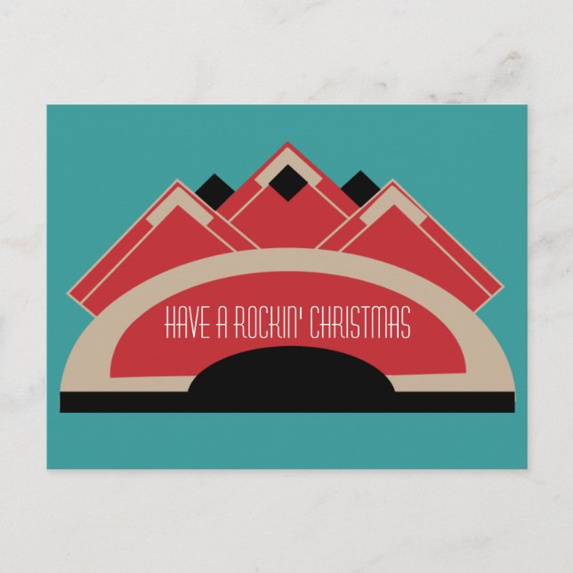 Postal Festiva Máquina tocadiscos vieja (Anverso)