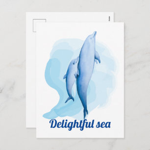 Postal Festiva Mar asombroso con delfines