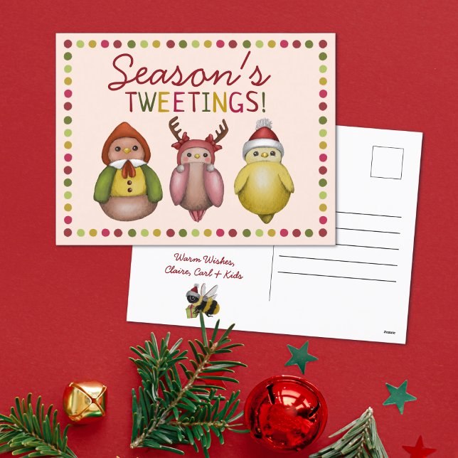 Postal Festiva Maravillosas Temporadas Tuits De Navidades De Pun  (Subido por el creador)