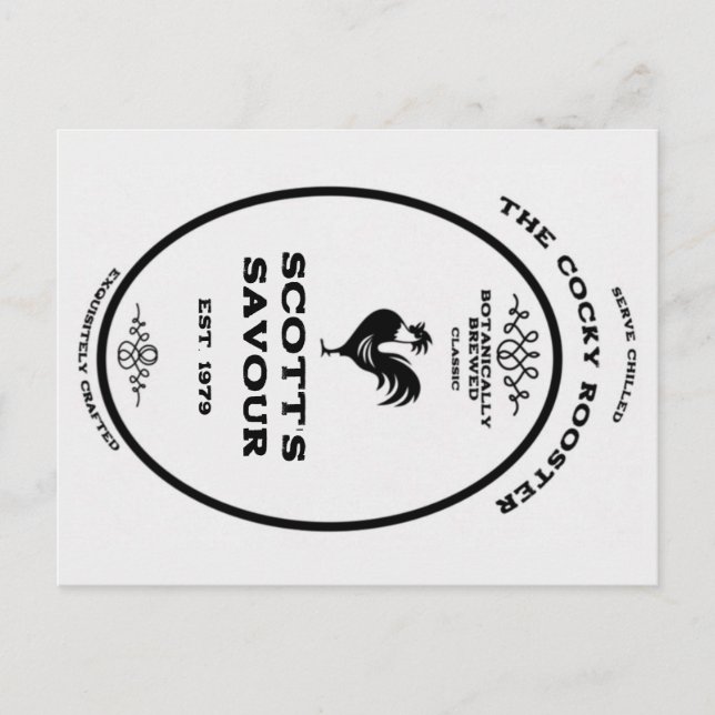 Postal Festiva Marca comercial, gallo de coca, personalizable (Anverso)