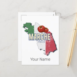 Postal Festiva Marcha Italia Retro Región Mapa de recuerdo de cos