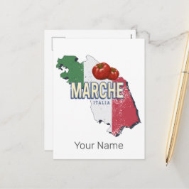 Postal Festiva Marcha Italia Retro Región Mapa de recuerdo de cos