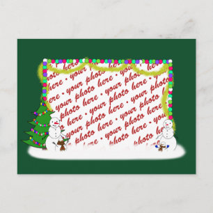 Postal Festiva Marco fotográfico de la familia Snowman