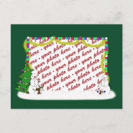 Postal Festiva Marco fotográfico de la familia Snowman