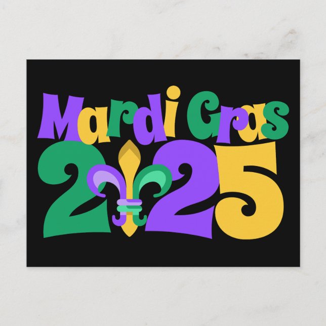 Postal Festiva Mardi Gras 2025 fleur-de-lis (Anverso)