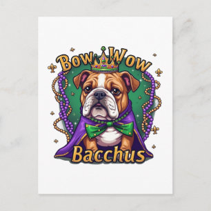 Postal Festiva Mardi Gras Bow Wow Bacchus Bulldog