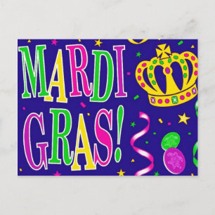 POSTAL FESTIVA MARDI GRAS VALENTINES