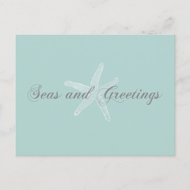 Postal Festiva Mares y saludos Temporadas Saludos Starfish (Anverso)