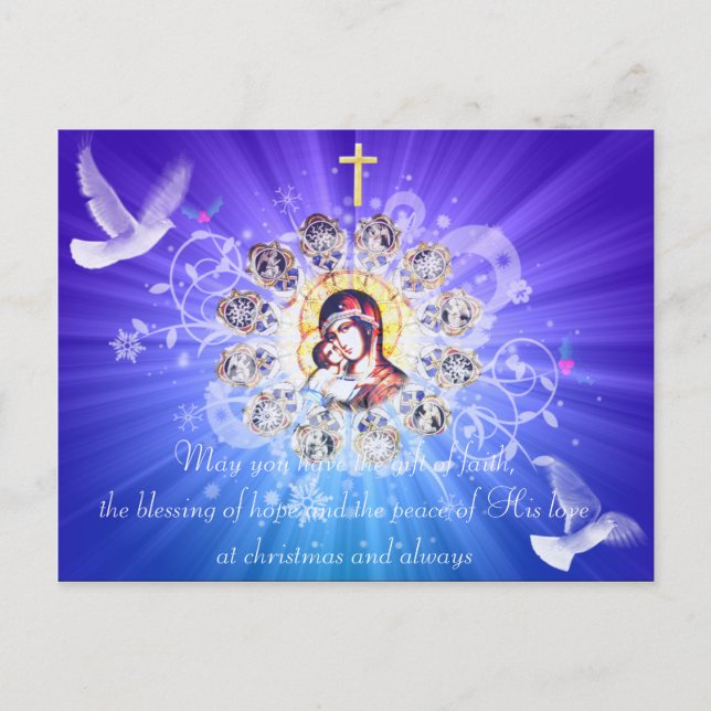 Postal Festiva María y Jesús (Anverso)