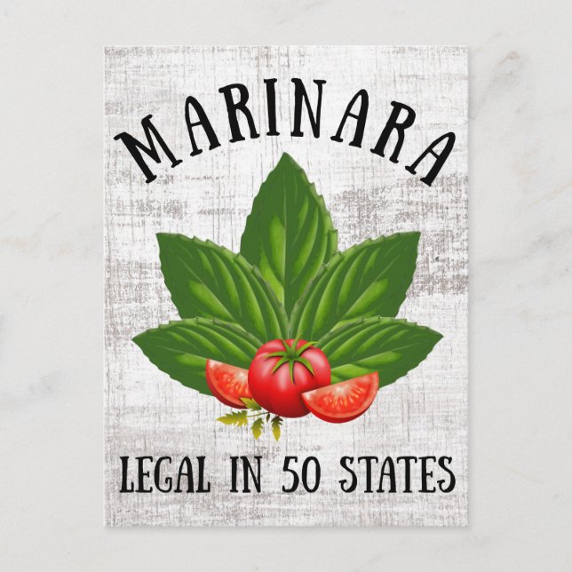 Postal Festiva Marinara Legal en 50 estados Basil y Tomates (Anverso)