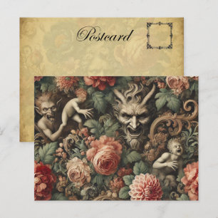Postal Festiva Marionetas para el maldito diseño floral gótico