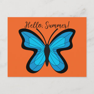 Postal Festiva Mariposa Azul   Agregar Texto