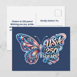 Postal Festiva Mariposa para el 250 aniversario de EE. UU.