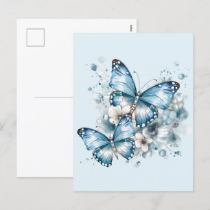 Postal Festiva Mariposas azules
