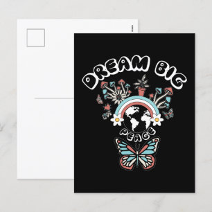 Postal Festiva Mariposas y hongos Sueño Gran inspo positivo