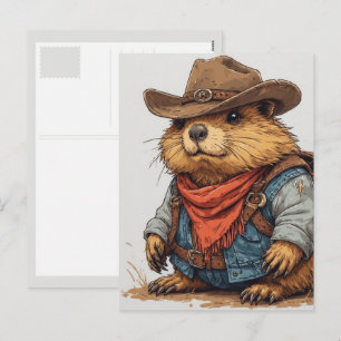 Postal Festiva marmota vaquera