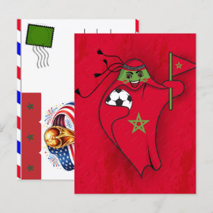 Postal Festiva Marruecos Fútbol 2026: Los Leones del Atlas Listos