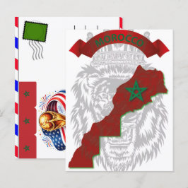 Postal Festiva Marruecos Fútbol 2026: Los Leones del Atlas Listos