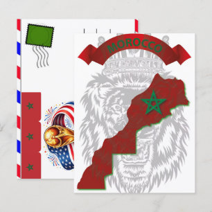Postal Festiva Marruecos Fútbol 2026: Los Leones del Atlas Listos