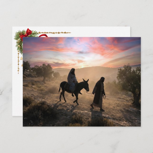 Postal Festiva Mary and Joseph Traveling To Bethlehem (Anverso / Reverso)