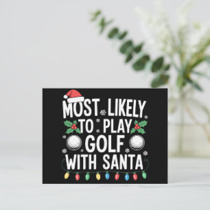 Postal Festiva Más Probable Que Juegue Golf Con Santa Familia Nav