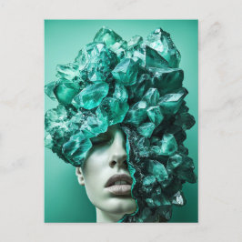 Postal Festiva Máscara de cristal adornada con fluorita mineral C