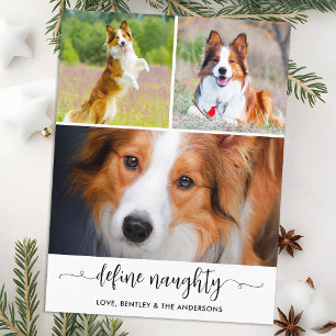 Postal Festiva Mascota define Navidades de Collage de fotos de pe