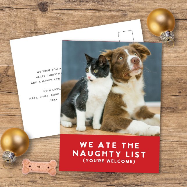 Postal Festiva Mascota gracioso que comimos los Navidades rojos d (Subido por el creador)