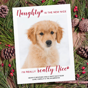 Postal Festiva Mascota personalizado Foto Naught Bonitos Navidade
