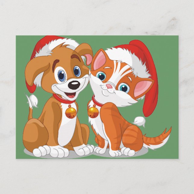 Postal Festiva Mascotas navidades (Anverso)