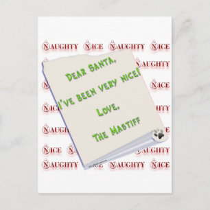 Postal Festiva Mastiff Naughty o Nice