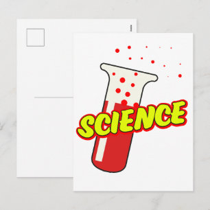 Postal Festiva Matraz de ciencia caricatura