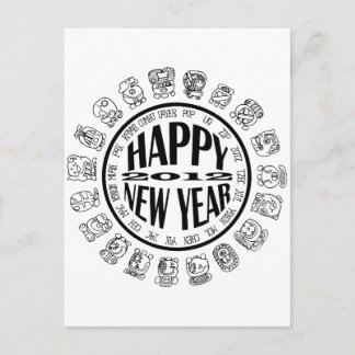 Postal Festiva mayan cal-new año