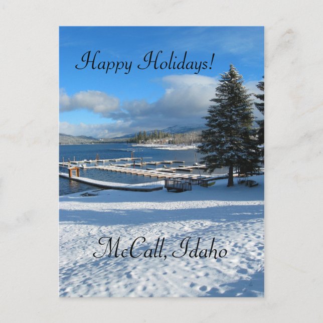 Postal Festiva McCall, saludos de Idaho Holiday (Anverso)