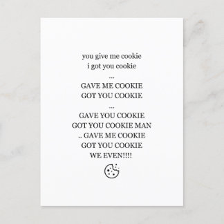 Postal Festiva Me Das Galleta, Te Doy Galleta